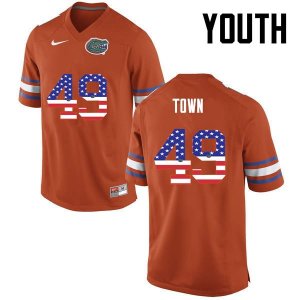 Youth Florida Gators #49 Cameron Town NCAA Nike Orange USA Flag Fashion Authentic Stitched College Football Jersey NZV2262AI